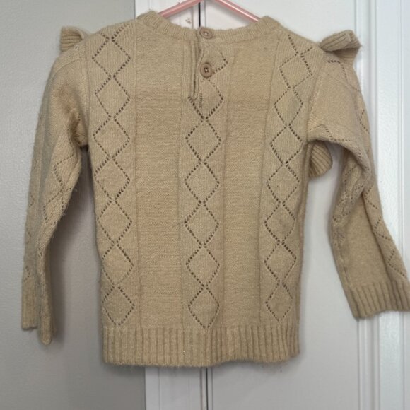 Chelsea & Violet Baby Sweater 12M | Tan Ruffle Knit - Picture 5 of 12